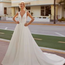 CLEO Wedding Dress luna novias collection 2024: Paris Boutique